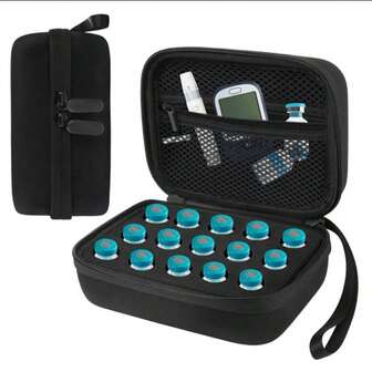 15-Slot Insulin Vial Protective Case, Portable Insulin Vial Storage Bag Suitable For 10ML Bottles, Convenient To Carry