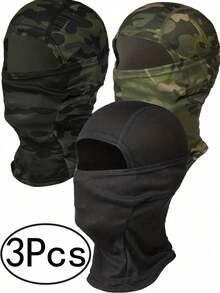 Pasamontañas unisex de camuflaje de unicolor, transpirable, a prueba de polvo y con protección solar para el cuello, ideal para montar a caballo, esquiar y motociclismo, ideal para uso diario. - Multicolor - Ver 11