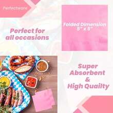 Perfectware - Servilletas para bebidas de 2 capas, color verde, paquete de 250 unidades(Package of 250ct Rosado) - Multicolor - Ver 3