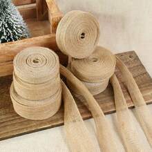 10M Cinta de lino de 15/20/25/30/38mm para manualidades, decoración, lazos, regalos de boda, envoltorios hechos a mano y suministros de empaquetado