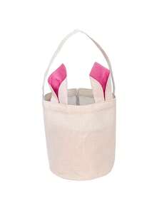 Customized Easter Basket With Rabbit Handle - Personalized Easter Egg Hunt Tote Bag - Holiday Easter Party Bag, Fun Design, Party Decor, Suitable For Holiday Gifts, Spring/Summer Party Decoration