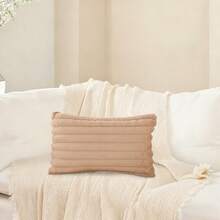 1 Pieza Cubierta De Cojín De Piel De Conejo Peluche Suave Color Albaricoque, Funda De Cojín Decorativa Moderna Para Sofá, Tela Suave Y Cómoda Antipelusa, Adecuada Para Decoración Del Hogar, Dormitorio Y Regalo De Vacaciones - Albaricoque - Ver 11