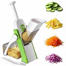 Mandoline Slicer Upright Vegetable Potatoes Slicer Chopper Julienne Dicer Thickness Adjuster For Kitchen Fast Meal Prep - 藍色 - 查看 2