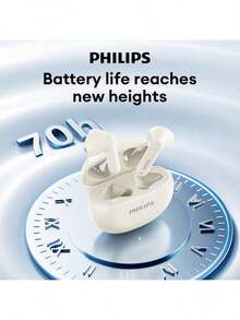 Auriculares estéreo inalámbricos Philips TAT1199 originales con Bluetooth V5.4 y latencia ultrabaja para juegos, deportivos, impermeables, nuevos. - Negro - Ver 3