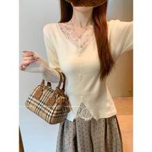 Women Knit Tops - Apricot - View 7