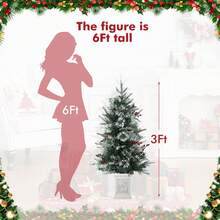 Árbol de Navidad artificial preiluminado de 3FT con luces LED, pequeño árbol de Navidad de mesa, agujas de pino realistas, fácil de montar, decoración navideña compacta para el hogar, la oficina, el apartamento, el dormitorio, la entrada o el escritorio. - Verde - Ver 6