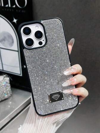 1PC Blingbling Full Rhinestone Phone Case Scratch Resistant Soft And Skin-Friendly Compatible With IPhone 13 17 Pro Max 16 Pro 15 – Women's Luxury Fashion Style, Glittering Sequins Design, Gift For Girls And Party Lovers