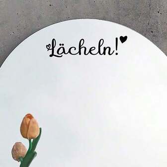 1张“你看起来很棒哦啦啦”镜面防水贴纸，适用于浴室化妆镜，提升自信，可贴于门窗墙壁等家居装饰。