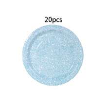 10件/20件/50件套装，粉彩闪光一次性7英寸餐盘和9盎司杯子 - 多色闪亮餐具 | 适合女孩下午茶派对、青少年生日、单身派对，马卡龙色（紫色/绿色/粉色/蓝色）餐盘和冷热饮杯，也适用于新娘送礼会、婚礼、婴儿送礼会等活动。 - 彩色 - 查看 12