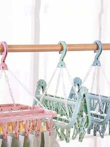 32pcs Windproof Clothespins, Sock Clips, Bra Clips, Hat Clips, Multi-Clip Drying Rack, Drying Rack, Multi-Functional Plastic Clothes Clips - Multicolor - View 4