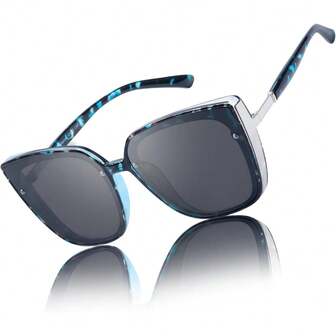 Polarised Oversized Women Sunglasses Cat-Eyes, Square Large Frame Ladies Sunglasses UV Protection