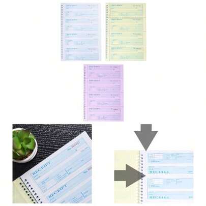 Money Rent Receipt Book, 9x11.22 Inches 3 Part Carbonless, Receipt Book With Carbon Copies, Cash Receipt Book, Sets Per Book