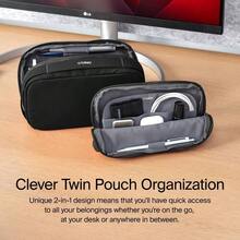 2in1 Tech Accessory Pouch With Detachable Slim Sleeve Travel Electronics Organizer For Cables, Chargers, Earb... - B0D8WNBKKR - View 2