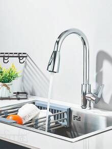 Senlesen Grifo moderno para tarjas para cocina: grifo extraíble de un solo orificio para cocina, níquel cepillado/negro mate/cromo, llave para fregadero con monomando giratoria 360°,dos modos de flujo de agua, arco alto, agua fría y caliente, apto para cocinas, caravanas, lavaderos y barras de bar.Cocina Accesorios,Regalo de Navidad - Chrome - Ver 2