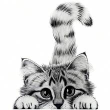 Autocolant de fereastră cu pisoi drăguț - Autocolant de sticlă static fără lipici, decor adorabil cu pisică care se uită pe furiș pentru casă, bucătărie, baie, artă de perete reutilizabilă cu animale detașabile, decor de casă în tendințe 2025. Autocolante de sticlă - autoadezive, autocolante detașabile din vinil, potrivite pentru decorarea ferestrelor din dormitor și sufragerie