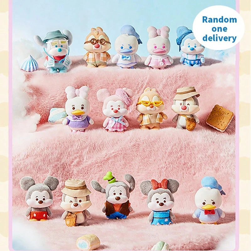 Miniso Disney Mickey Family Cha Cha Series Blind Box Pendant, Plush Material, Character Costume Details, Random One, Backpack Keychain, Home Decoration, Anime Peripheral, Collection Cute Item（1 PC Random Delivery） - 彩色 - 查看 1