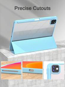 TPU Leather Flip Cover Case Compatible With Ipad A16 (11th/10th Gen), 9th/8th/7th Gen (10.2"), IPad Air (10.9"), IPad Pro (11"), IPad Air (13"), IPad Pro (12.9"), Ice Blue - Baby Blue - View 10