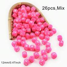 26pcs/Set, 12MM Silicone Letter Beads (Mixed Letters In White, Black, Green, Hot Pink, Etc.), Suitable For Making Handmade DIY Bracelets, Necklaces, Pens, Decorative Items, Handmade Crafts Accessories - Multicolor - View 10