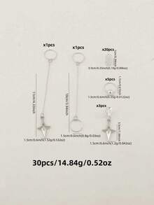 30 Pieces Of Star Tassel Dreadlocks, Braid Rings, Braid Decorations, Metal Pendants, Y2K Party Punk Hot Girl Hair Accessories, Claw Clips, Hair Slide, Hair Barrettes