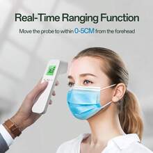 MAMIJOY Non-Contact Infrared Thermometer With Large LED Display (Batteries Not Included), Suitable As Thanksgiving Gift - White - View 6