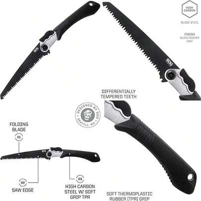 SOG Specialty and Tools F10N-CP Folding Saw with 8.25-Inch Steel Blade and High Carbon Steel Handle, black(default)