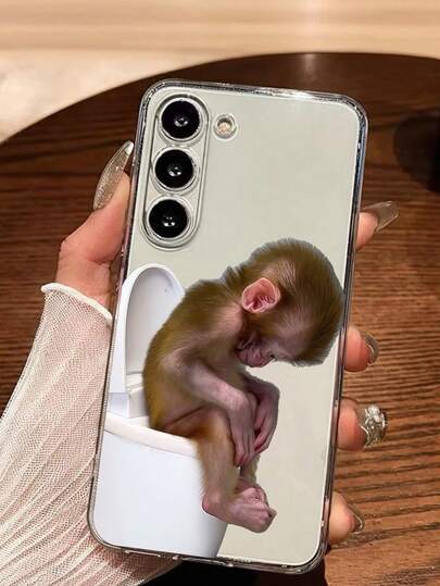 1pc Funny Monkey Toilet Phone Case Soft Protective Cover Compatible With Huawei Honor, Redmi, Galaxy A04e/12/A13/A14/A34/A50/A52/A53/A54/S21/S22/S23/S24/S25/S25Ultra/S25FE/S26/S26 PLUS/S26 ULTRA/S26 EDGE, 6A/7A/8A, 12T/13T/15T/15T Pro