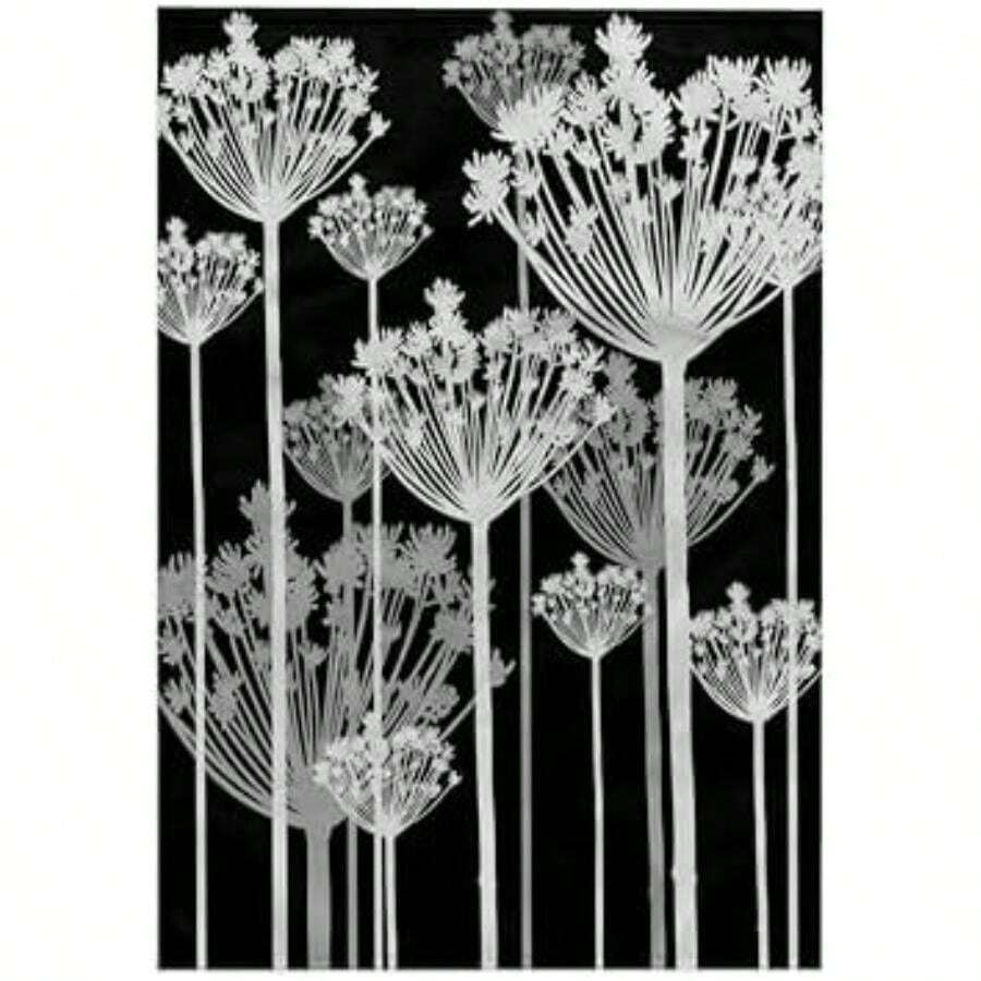 3D - Toalla de Mano contemporánea de Diente de león Negro, Blanco y Gris, 15 x 22 Pulgadas, Multicolor(22.00" x 15.00") - Multicolor - Ver 1