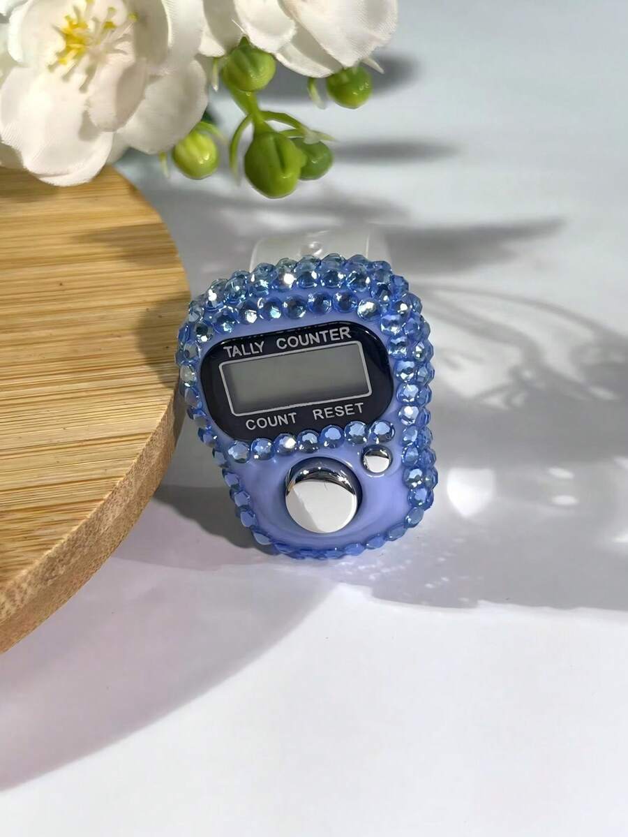 電子手指環計數器 LCD 數位顯示螢幕 手動點擊計數器 可歸零手動計數環 手動圈數記錄環 數位追蹤環 - 彩色 - 查看 1