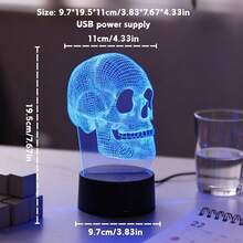 1 đèn ngủ hình đầu lâu 3D bằng acrylic - Điều khiển cảm ứng, đèn bàn mini 7 màu, thích hợp trang trí phòng ngủ, phòng khách và ban công - Món quà hoàn hảo cho Giáng sinh, Halloween và sinh nhật - Nhiều màu - Xem 6