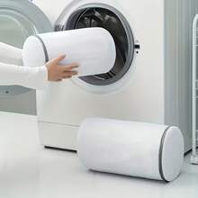 Polyester Shoe Laundry Bag With Zip Closure, Round Mesh Washing Bag Suitable For Sneakers, Running Shoes, Socks And Bras - Machine Washable Travel And Home Organizer Bag, Laundry Accessory, Sneaker Cleaner, Cylindrical Shape, Protective Cover, Laundry Bag. - Multicolor - View 2