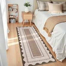 Kitchen Bordered Home Decor Geometry Area Rug Soft Low Pile Non Slip Carpet Stain Resistant Floorcover Washable Thin Non Shedding Entrance Runner Rug Modern Easy To Clean Printed Mat Throw Rug For Laundry Living Room Hallway Bathroom Bedroom Dinning Room - 紅棕色 - 查看 4