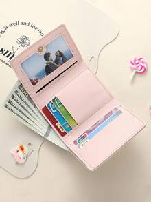 1pc Cute & Creative Tri-Fold Wallet, Large Capacity Multi-Card Holder Coin Purse, Versatile Folding Wallet, Suitable For Daily Use And Birthday Gift For Friends - Multicolor - View 5