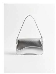 Stylish, Soft, Lightweight, High-Quality Women's Half-Moon Crossbody Bag In Various Colors. - 銀色 - 查看 4