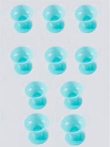 10片粉色蘑菇形自粘硅胶膜接发片，无热无损卷发棒，带透气孔，DIY蓬松造型工具，圣诞派对发饰，新年日常造型，情人节发型，适合秋冬季家庭沙龙，便携式旅行发饰 - 彩色 - 查看 11