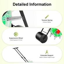 Rainaut Set Of Freestanding Multi-Function Garden Hand-Push Seeder With 12 Seed Plates & Accessories, Hand-Push Roller Seeding And Fertilizer Applicator Seed Spreaders For Lawns, Precision Manual Seeder Corn Cotton Soybean Peanut Planter,Garden Tools For Be Used On Slopes, Terraces, Rice Planting Fields, Mountains, Hills, Plains, Orchards, Greenhouses, Vegetable Plots, Arid Areas And Small Fields For Sowing Seeds From 0.12 To 0.59 Inches Including Corn, Soybeans, Peanuts, Mung Beans, Cotton, Soybeans And Sunflower Seeds - Black - View 7