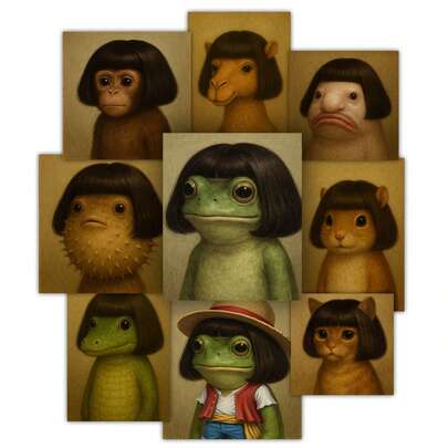 9/18/45 pièces Autocollants de port de cheveux d'animal/grenouille, autocollants drôles moches | Finition brillante | Parfait pour les ordinateurs portables, les bouteilles d'eau, les téléphones, les amateurs de livres et les lecteurs, la rentrée scolaire, l'art, les peintures, la décoration de vase, les cadeaux farfelus pour le travail ou les rappels de motivation, les fournitures scolaires, Dieu, la décoration intérieure, la salle de classe, les autocollants personnalisés, Halloween//Noël/Trick Or Treat, Jésus, les soins personnels, les fournitures de scrapbooking, les autocollants de lettres, les autocollants drôles