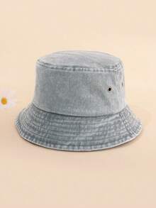 1pc Unisex Solid Color Retro Foldable Bucket Hat, Vintage Washed Outdoor Sun Protection Hat, Suitable For Everyday Use,Holiday,Festival - Solid Color - View 14