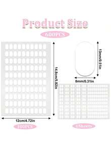 1000 Pieces Of Double-Sided Tape For False Nails, Nail Adhesive Patches, Pre-Cut Nail Display Stand, Nail Holder, Nail Art, Nail Color Chart Display Booklet - 彩色 - 查看 2