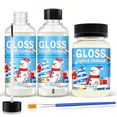 100ml/200ml 蜡烛清漆，圣诞装饰光泽清漆，持久保护，适用于石蜡、大豆蜡、蜂蜡等手工DIY制作