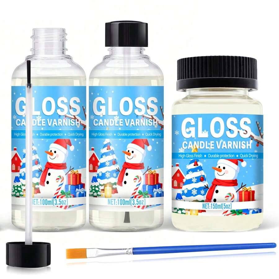 100ml/200ml Candle Varnish, Christmas Decoration Gloss Varnish, Long-Lasting Protection, Suitable For Paraffin Wax, Soy Wax, Beeswax And Other Handmade DIY Production - Beige - View 1