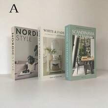 2 piezas/3 piezas Libros falsos plegables, libros decorativos de simulación adecuados para mesas de café, villas, hoteles, decoración del hogar, fotografía - Verde - Ver 1