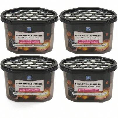 Cajas absorbentes de humedad 4 unidades, cajas de deshumidificacin eficientes y sin fragancia stanos, espacios de almacenamiento, estudios, barcos y caravanas Negro