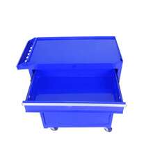 Coffre à outils à 5 tiroirs, avec roulettes et options de déplacement, couvercle amovible et étagères réglables, coffret à outils de garage (bleu) - Bleu azur - Voir 6