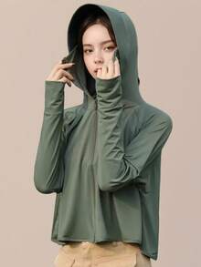 Sun Protection Clothing Summer UPF 50+ UV Women Ice Silk Breathable Jacket UV Protection Outdoor Sunscreen Hooded Thin Fishing Clothing - Sun Protection Clothing - View 9