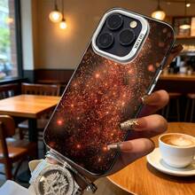 Funda de Teléfono Roja con Estampado de Galaxia Brillante para  14 Pro Max  13 Pro  Galaxy S23 Ultra S22 Plus Adecuada para Todas las Estaciones Opción de Regalo Ideal - Plateado - Ver 6