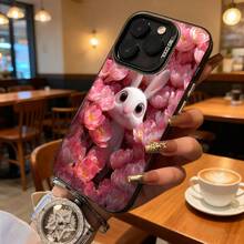 Funda de Teléfono Conejo Rosa en Patrón de Flores para Modelos de  y  Adecuada para Todas las Estaciones Opción de Regalo Ideal - Plateado - Ver 3