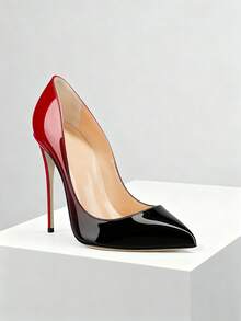 Ziheels Women's Sexy Pointy Stiletto Heels 12cm/ 4.72" High-Heeled Pumps Dress Party Formal And Casual Shoes - Đỏ đen - Xem 2