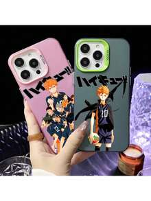 Funda de teléfono de anime H-Haikyuu Oya Volleyball compatible con 16 15 14 13 12 11 Pro Max Plus – Cubierta trasera de TPU suave de colorido degradado, funda compatible con funda  17 pro max, funda  17 pro, funda  17, funda  16, funda  16 pro max, funda  15 - Z1 - Ver 5
