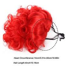 Pet Wigs Cosplay Props Funny Dogs Cats Dress Up Synthetic Red Hair Hat Costumes Headdress Accessories For Halloowen Christmas Supplies - Red - View 9