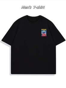 Rodman Bulls 91 Fall Graphic Tee, Crew Neck, Relaxed Fit, Casual, Unique Graphic Print, Double-Sided Print - Preto - Ver 2